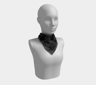 White on Black Damask Silk Scarf preview