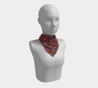 Oval Flowers on Red Square Scarf 181230 preview