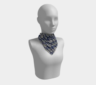 Fish on Navy Square Scarf 190129A preview
