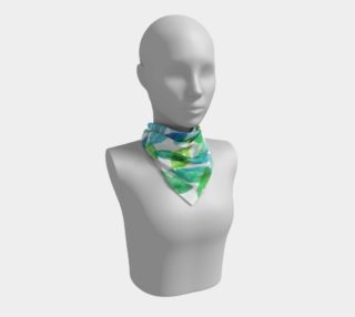 Blue & Green Watercolor Silk Scarf preview