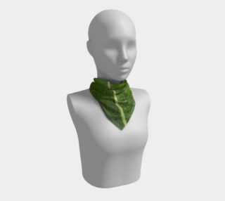 Aperçu de Green Leaf with Water Droplets Square Scarf