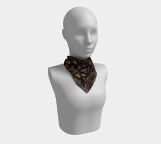 Medieval Flowers on Black Big Square Scarf preview