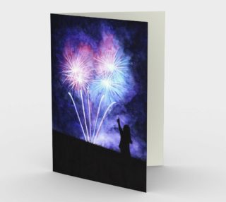 Blue and pink fireworks Stationery Card aperçu