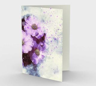 Six Purple Flowers Stationary greeting Card aperçu