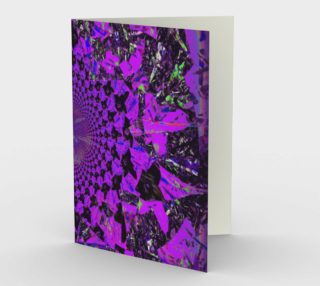 Purple Flower Fractal and Kaleidoscope Art Stationery Greeting Card aperçu