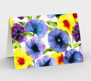 Watercolor multi color floral - yellow, purple, blue preview
