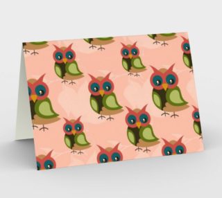 Adorable Retro Owl Art Card preview