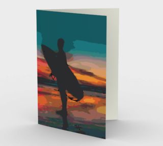Sunset Surfer Stationery Note Card preview