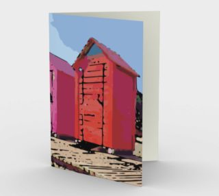 Beach Cabanas Bath Houses Stationary Note Card preview