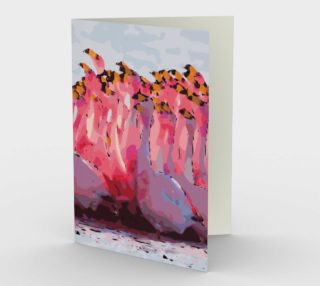 Parade of Pink Flamingos Stationary Note Card aperçu