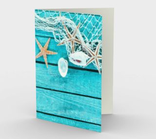 Nautical Seashells In Net Stationary Note Card preview