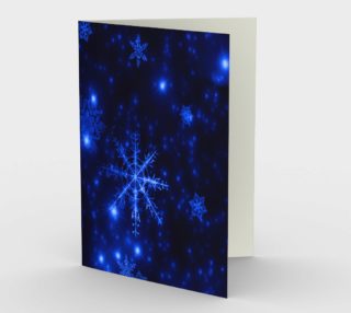 Aperçu de Deep Blue and Bright Snowflakes Portrait Greeting Card