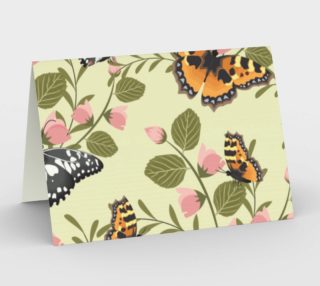 Gorgeous Vintage Butterfly and Pink Floral Card aperçu