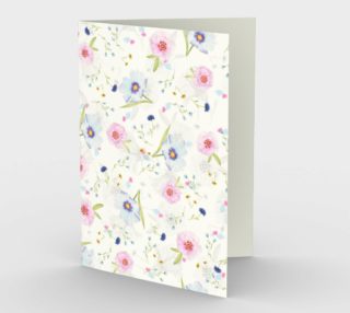 Pink and Blue Flowers on White preview
