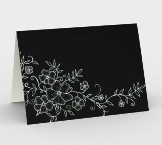 Black and White Floral Ornaments Greeting Card preview