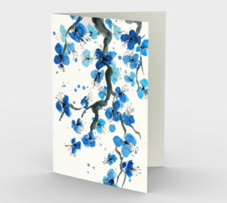 Blue Japanese Blossoms Stationery Card preview