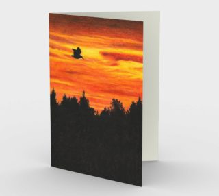 Sunset with bird Stationery Card preview