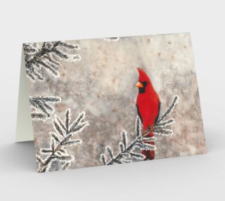 The red cardinal in winter Stationery Card preview