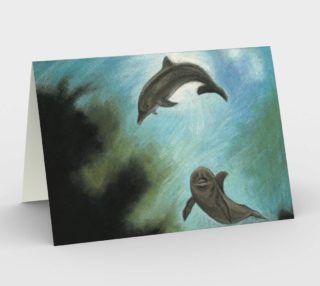 Dolphins underwater Stationery Card preview