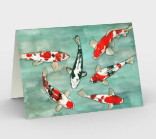 Le ballet des carpes koï Stationery Card preview