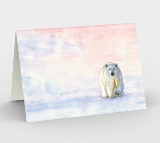 Polar bear in the icy dawn Stationery Card preview