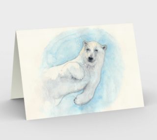 Polar bear underwater Stationery Card preview