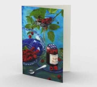 Still life with raspberries Stationery Card preview