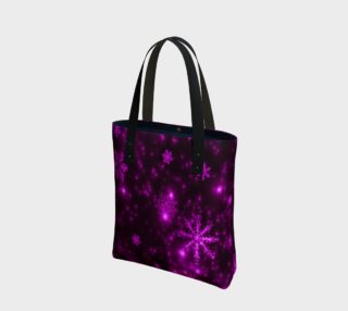 Deep Purple and Bright Snowflakes Tote Bag preview