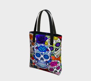 Sugar Skulls Circular Colorful Geometric Abstract Tote Bag preview