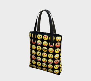 Aperçu de Big Emoji Faces Black Background Tote Bag