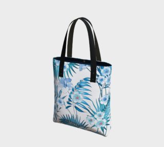 Aqua and Blue Palm, Tropical Floral preview