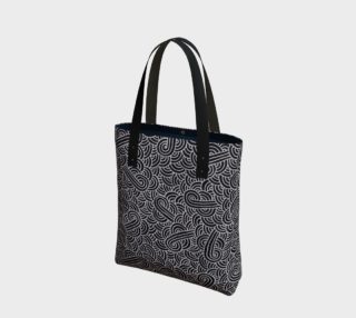 Faux silver and black swirls doodles Tote Bag preview