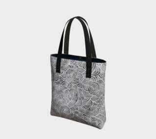 Grey and white swirls doodles Tote Bag preview