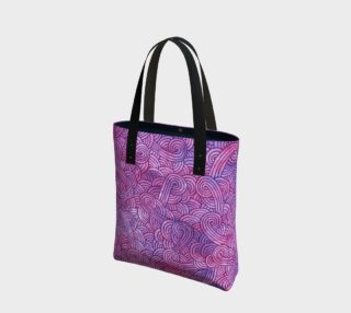 Neon purple and pink swirls doodles Tote Bag preview
