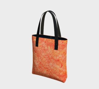 Orange and red swirls doodles Tote Bag preview