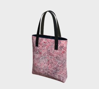 Red and white swirls doodles Tote Bag preview