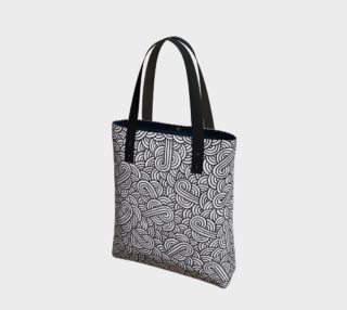 Black and white swirls doodles Tote Bag preview