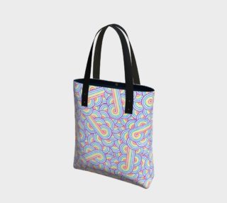 Rainbow and white swirls doodles Tote Bag preview