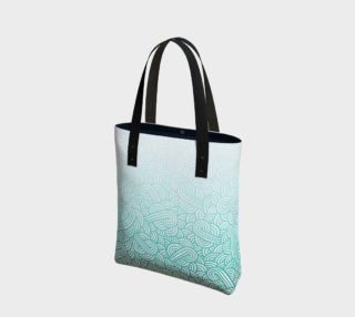 Gradient teal blue and white swirls doodles Tote Bag preview