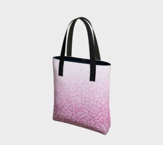 Gradient pink and white swirls doodles Tote Bag preview