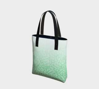 Gradient green and white swirls doodles Tote Bag preview