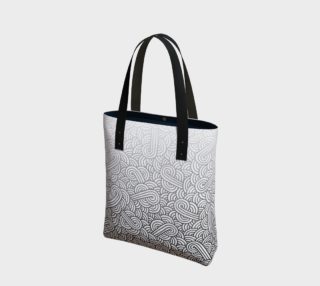 Gradient black and white swirls doodles Tote Bag preview