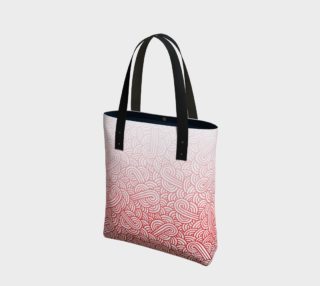 Gradient red and white swirls doodles Tote Bag preview