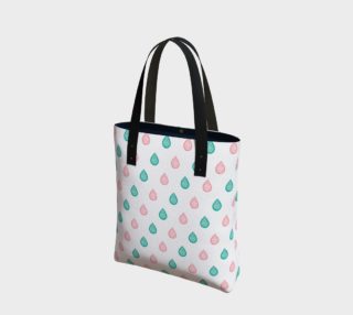 Teal blue and coral pink raindrops Tote Bag preview