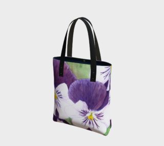 Purple and white pansies flowers Tote Bag preview
