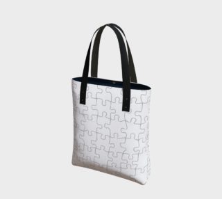 White Colored Jigsaw Puzzle Tote Bag preview