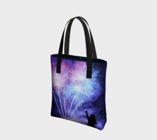 Blue and pink fireworks Tote Bag preview