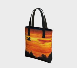 Sunset sky with bird Tote Bag preview