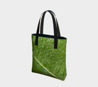 Aperçu de Green Leaf with Water Droplets Tote Bag