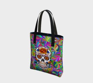 Aperçu de Sugar Skull Circular Colorful Geometric Abstract Tote Bag